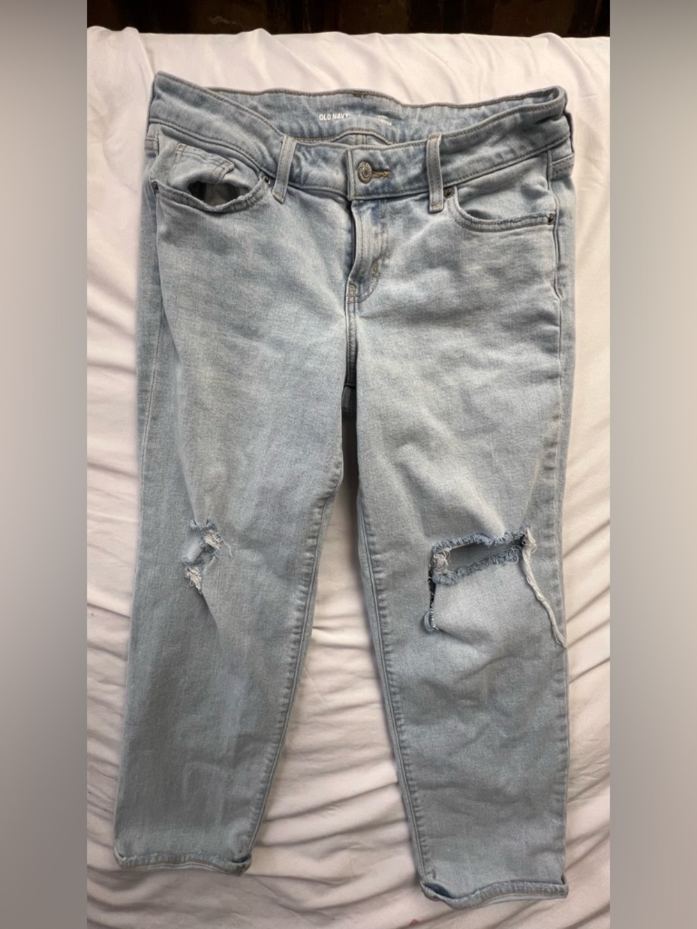 Old Navy Light Wash Ripped Skinny Jeans